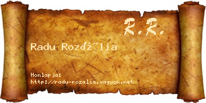 Radu Rozália névjegykártya